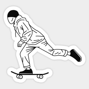 Skateboarding outline SK8 Sticker